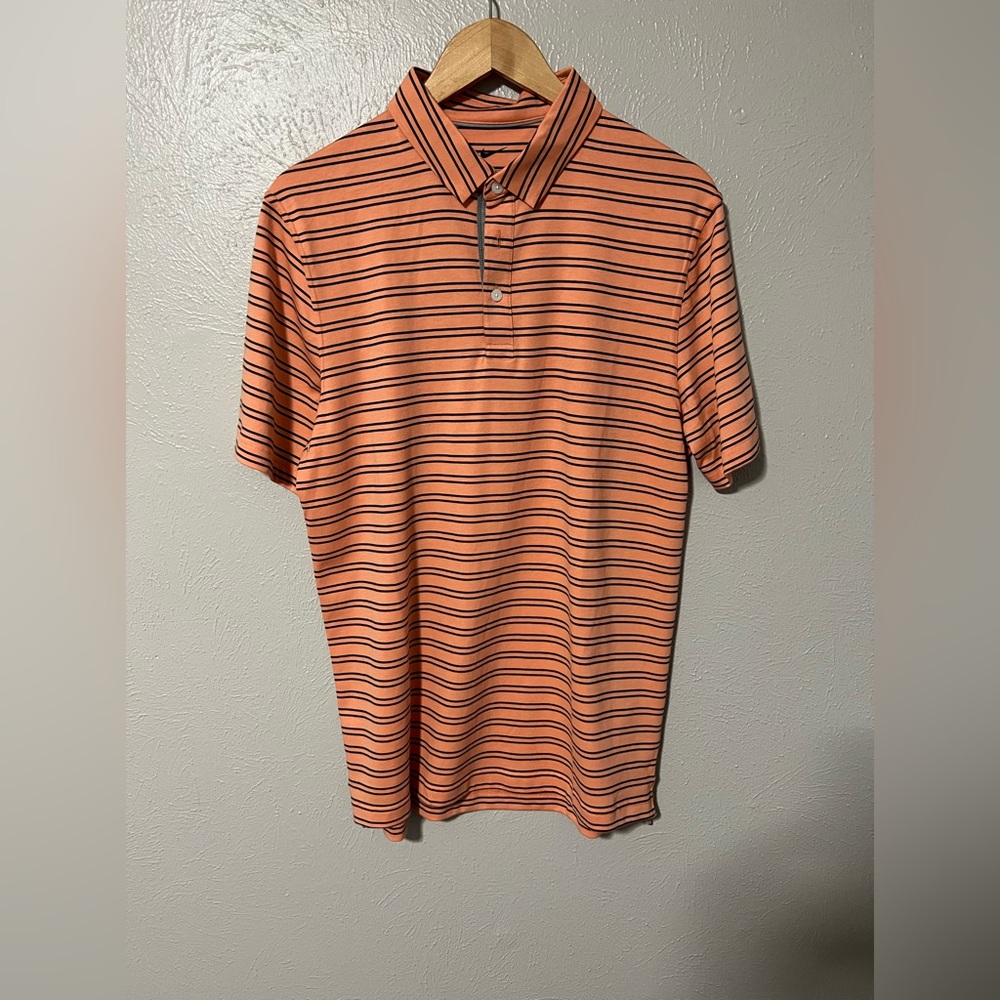Nike Orange/Blue Striped Polo (Men’s Medium)